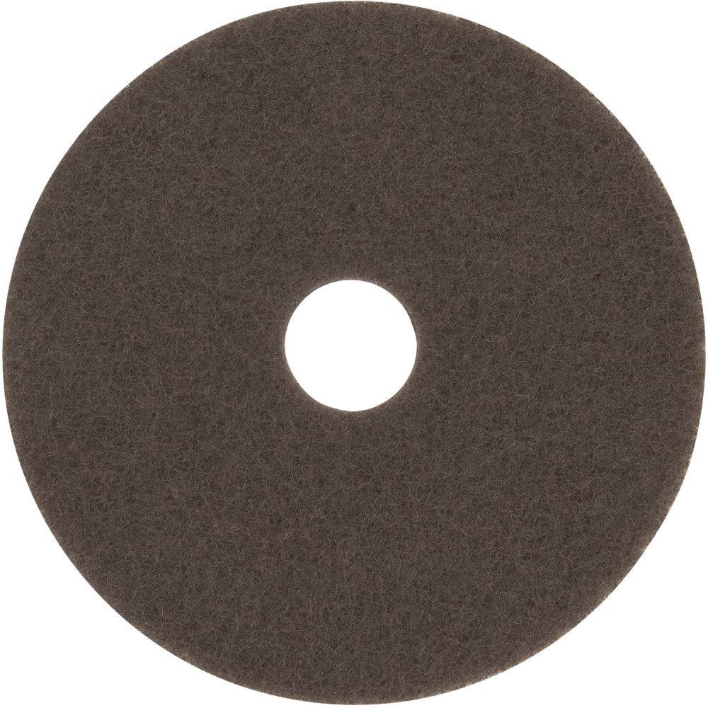 3M 7100 Stripper Pads, 17in, Brown, Pack Of 5 Pads