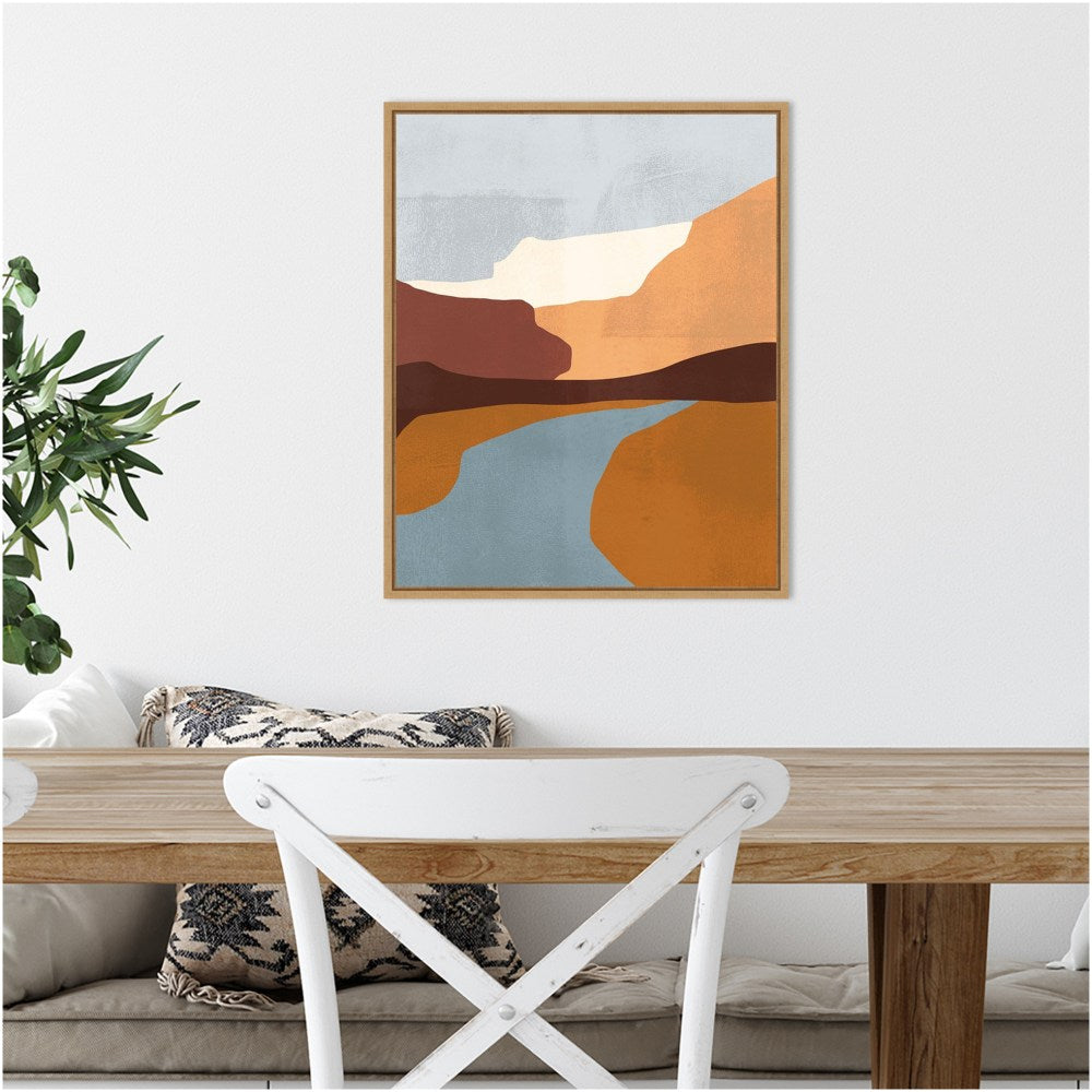 Amanti Art Sedona Colorblock IV by Victoria Borges Framed Canvas Wall Art Print, 20inH x 16inW, Maple