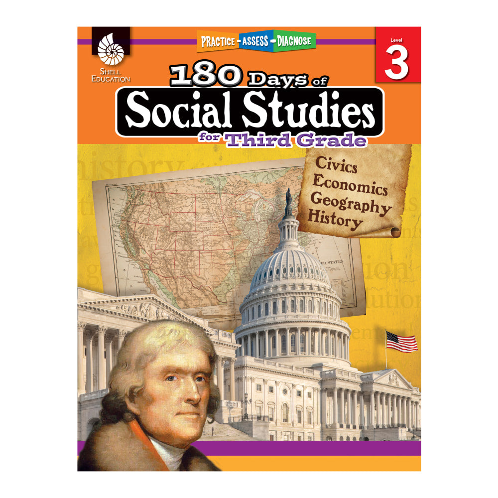 Shell Education 180 Days Of Social Studies, Grade 3