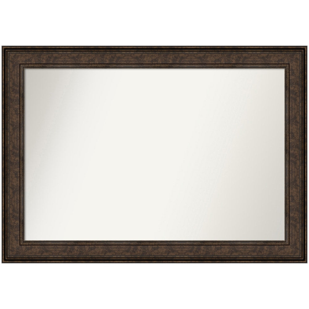 Amanti Art Non-Beveled Rectangle Framed Bathroom Wall Mirror, 29-1/2in x 41-1/2in, Ridge Bronze