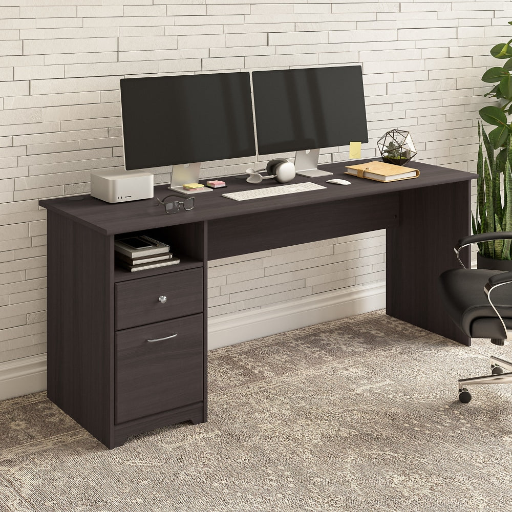 Bush Furniture Cabot 72inW Computer Desk With Drawers, Heather Gray, Standard Delivery