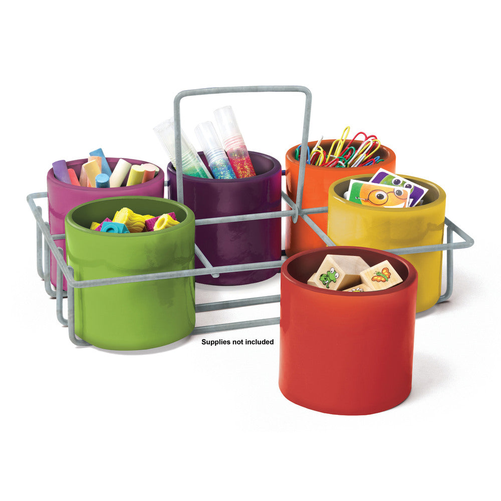 Essential Learning Products Sensational Classroom 6-Cup Caddy, 10-1/2inH x 7-1/2inW x 3inD, Multicolor