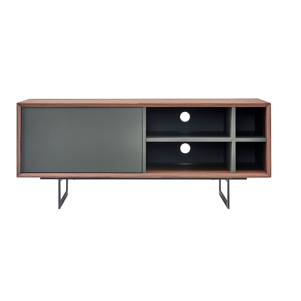 Eurostyle Anderson Media Stand, 19-3/4inH x 47-3/5inW x 16-1/2inD, Walnut/Gray