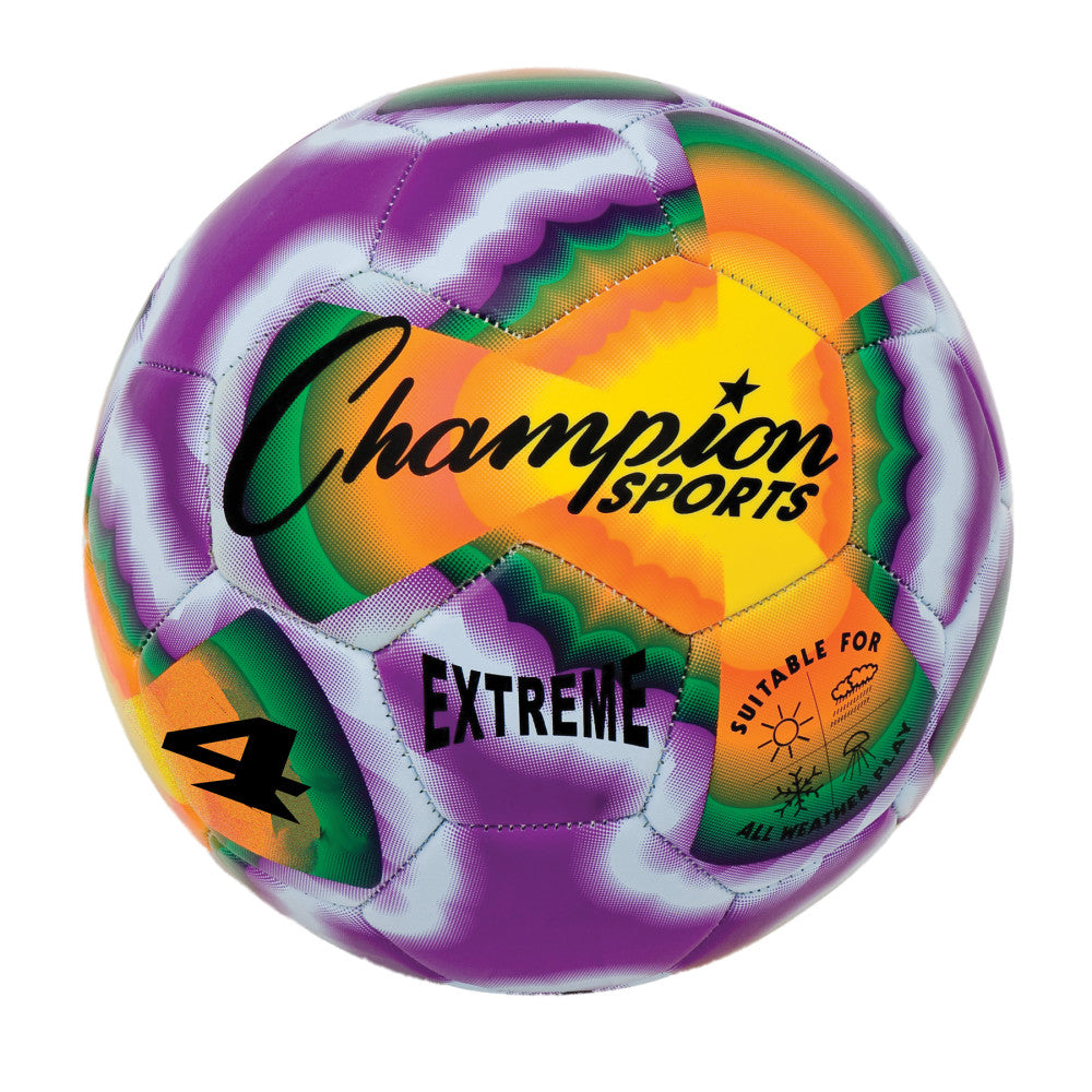 Champion Sports Extreme Tiedye Soccer Ball, Size 4, Multicolor