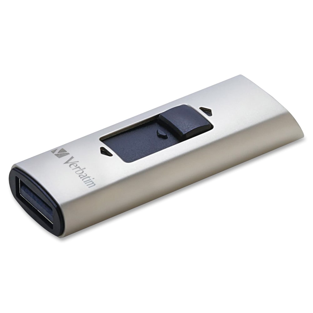 Verbatim 128GB Store "n Go Vx400 USB 3.0 Flash Drive - Silver - 128 GB - USB 3.0 - Silver - Lifetime Warranty - 1 Each