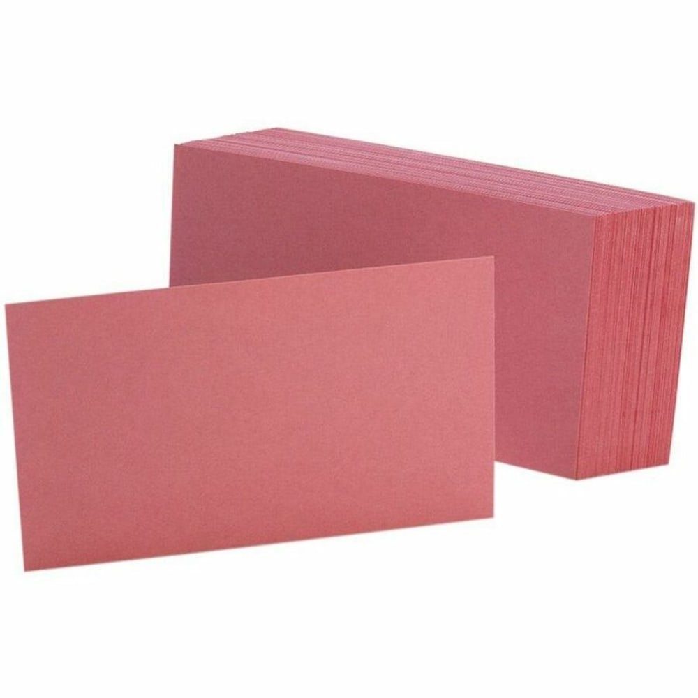 Oxford Color Index Cards, Unruled, 3in x 5in, Cherry, Pack Of 100