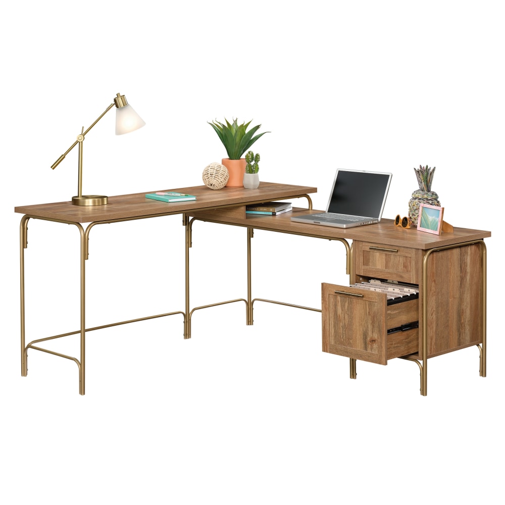 Sauder Coral Cape 61inW L-Shaped Computer Desk, Sindoori Mango