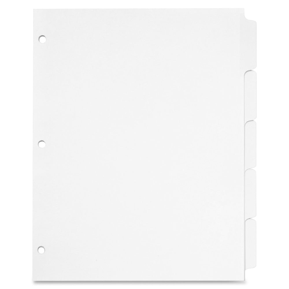 Cardinal Write N Erase Tab Dividers, 5-Tab, White