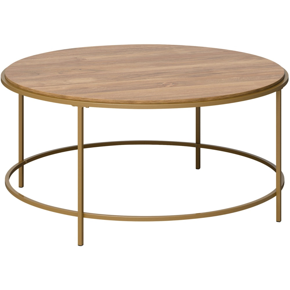 Sauder International Lux Coffee Table, 16-3/4inH x 36inW x 36inD, Sindoori Mango/Satin Gold