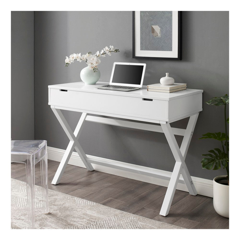 Linon Lacey 42inW Lift-Top Computer Desk, White