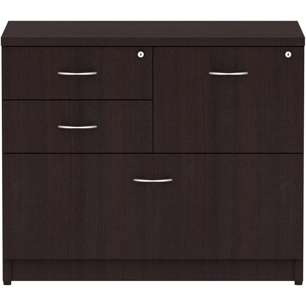 Lorell 2-Box/1-File 4-Drawer 35-1/2inW x 22inD Lateral File Cabinet, Espresso