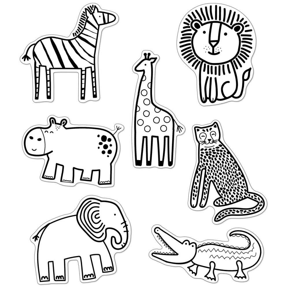 Carson Dellosa Education Cut-Outs, Schoolgirl Style Simply Safari Animals, 36 Cut-Outs Per Pack, Set Of 3 Packs