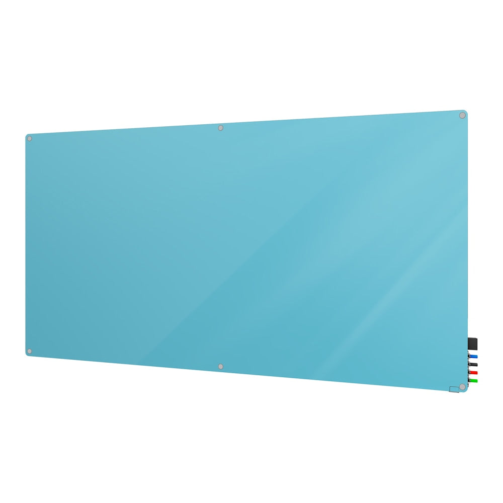 Ghent Harmony Magnetic Glass Unframed Dry-Erase Whiteboard, 48in x 60in, Blue