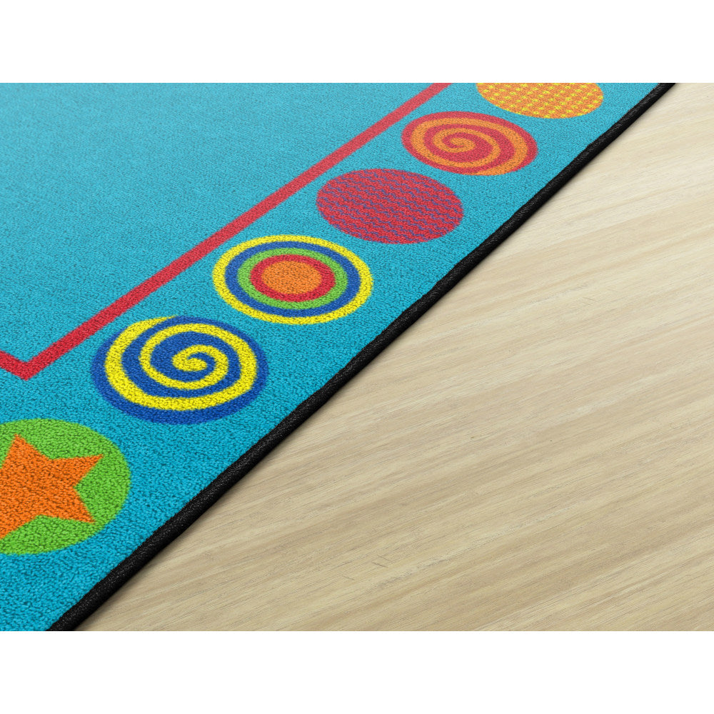 Flagship Carpets Patterned Circles Mat, 2ftH x 3ftW, Multicolor