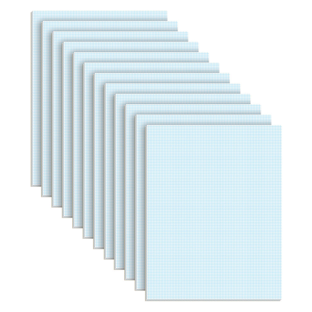 TOPS Quadrille Pads With Heavyweight Paper, 10 x 10 Squares/Inch, 50 Sheets, White