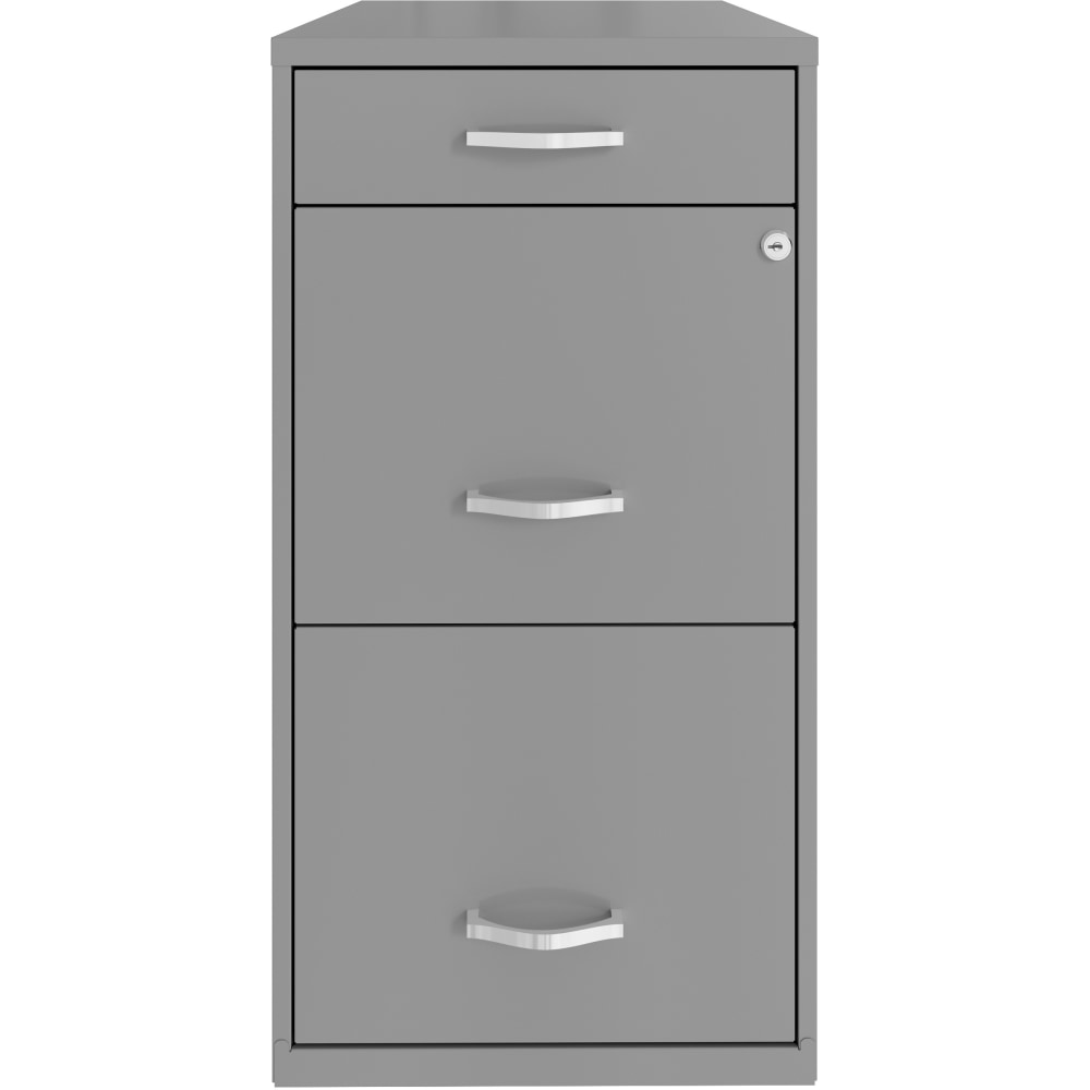 Realspace SOHO Organizer 18inD Vertical 3-Drawer File Cabinet, Silver