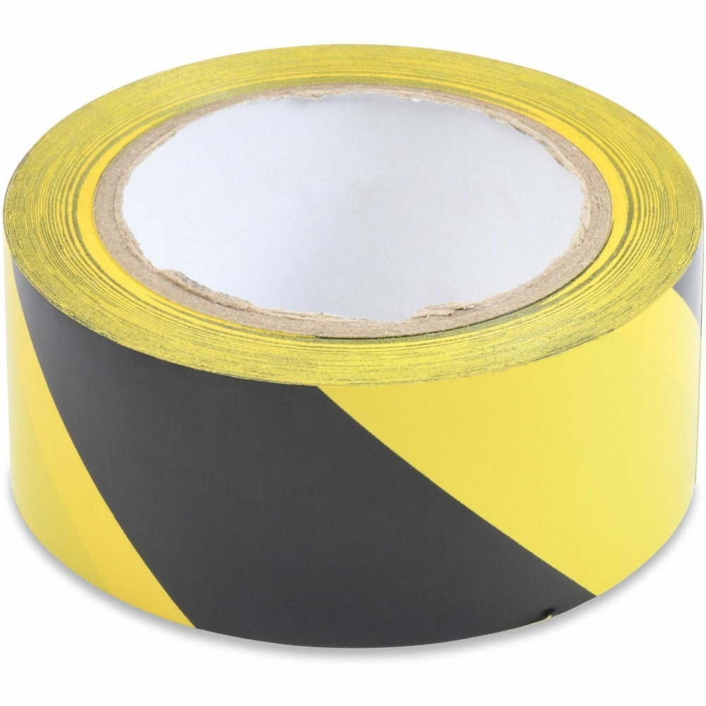 Tatco Aisle Marking Hazard Tape, 2in x 108ft, Yellow/Black