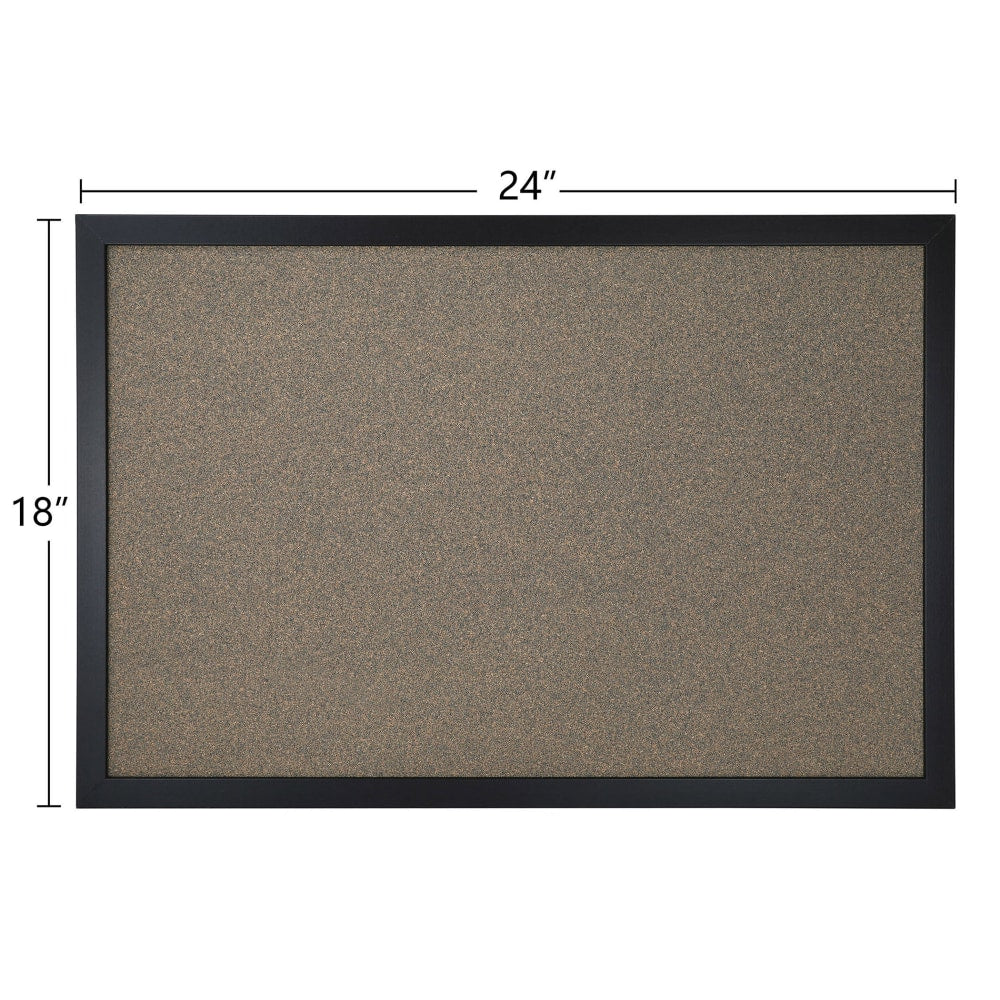 Office Depot Brand Cork Bulletin Board, 18in x 24in, Black Finish Frame