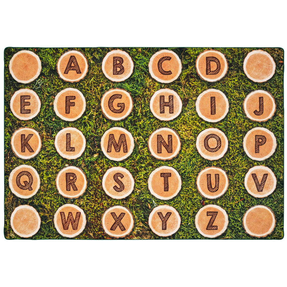 Carpets for Kids Pixel Perfect Collection Alphabet Tree Rounds Seating Rug, 8'x 12', Brown