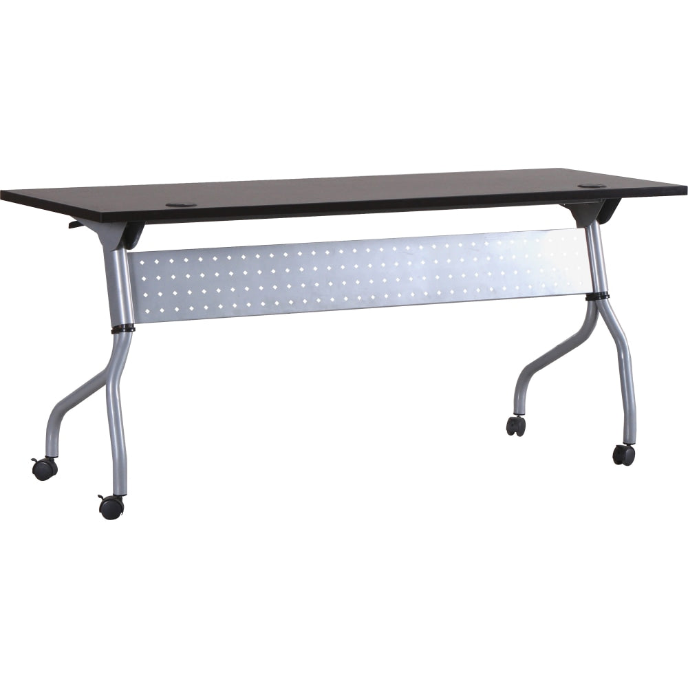 Lorell Flip Top Training Table, 72inW, Espresso/Silver