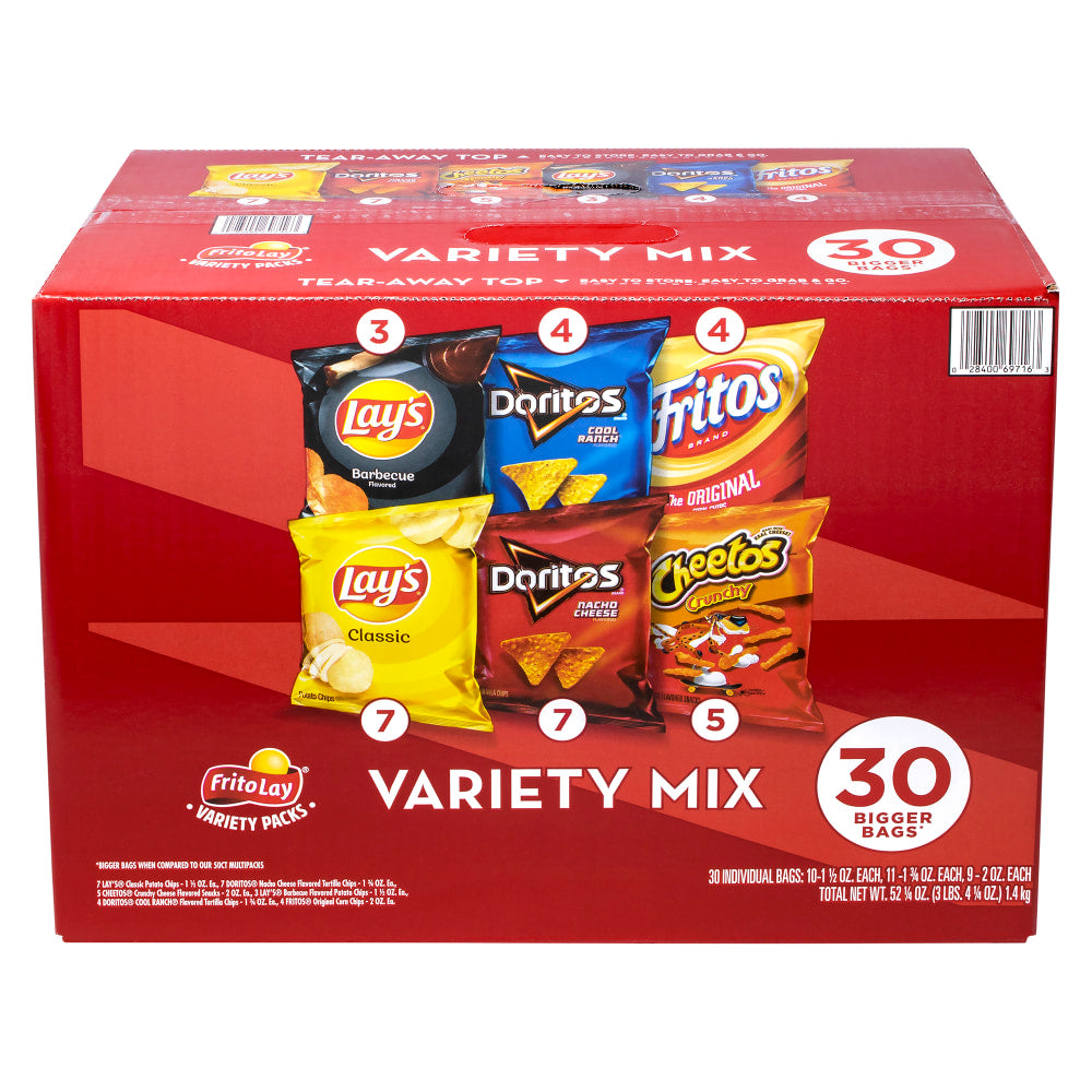 Frito-Lay Variety Big Grab Bag, Bag Of 30 Bags