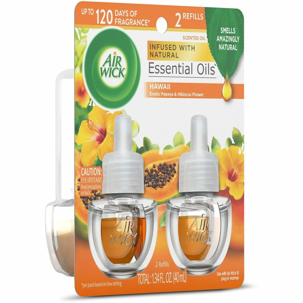 Air Wick Papaya Scented Oil - Oil - 0.7 fl oz (0 quart) - Hawaii Exotic Papaya, Hibiscus Flower - 60 Day - 2 / Pack