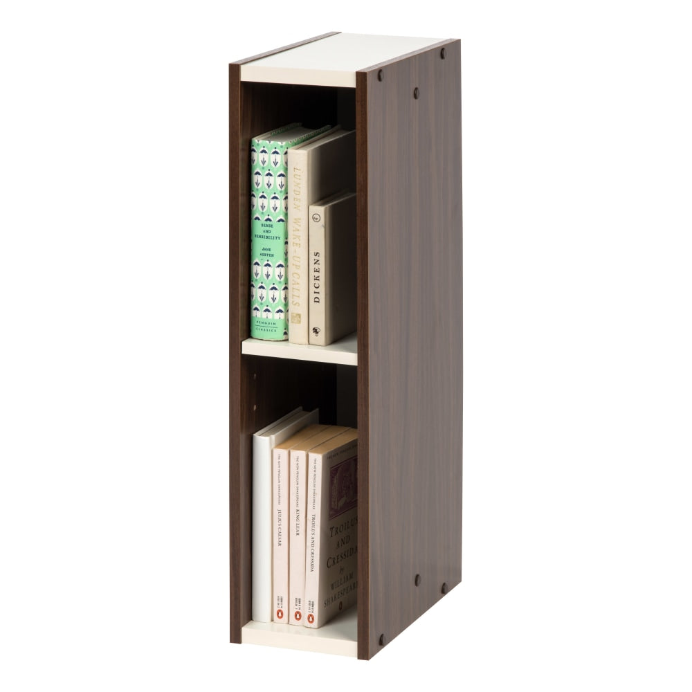 IRIS Sema 23inH Slim Space-Saving-Shelf, Walnut Brown