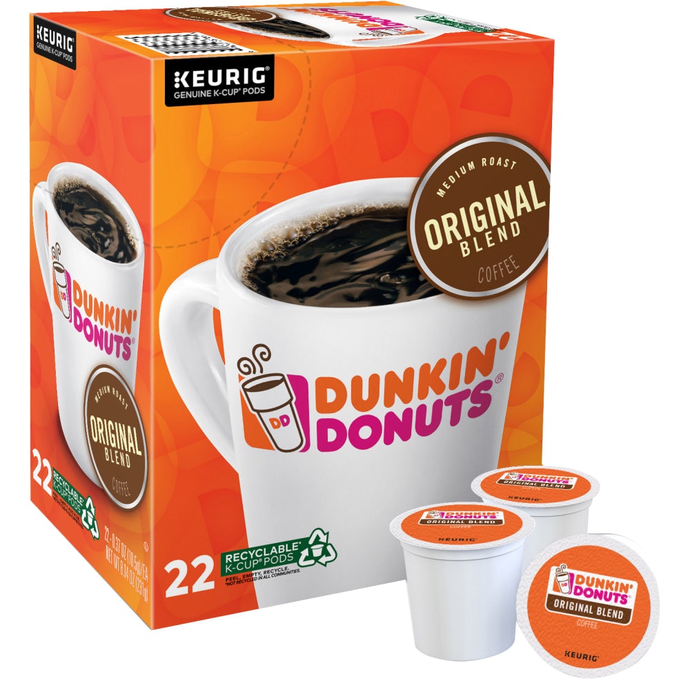 Dunkin Donuts Single-Serve Coffee K-Cup Pods, Original Blend, Carton Of 22