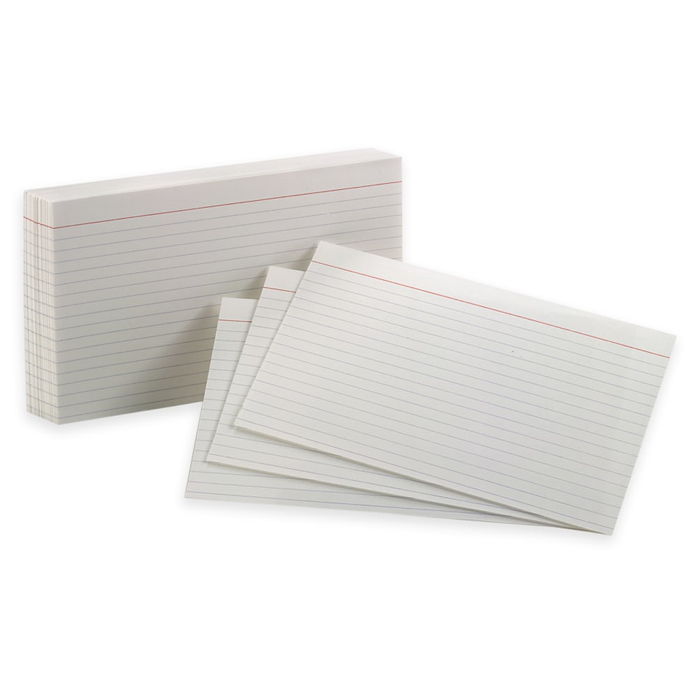 Oxford Brand White Index Cards, Ruled, 5in x 8in, Pack Of 100