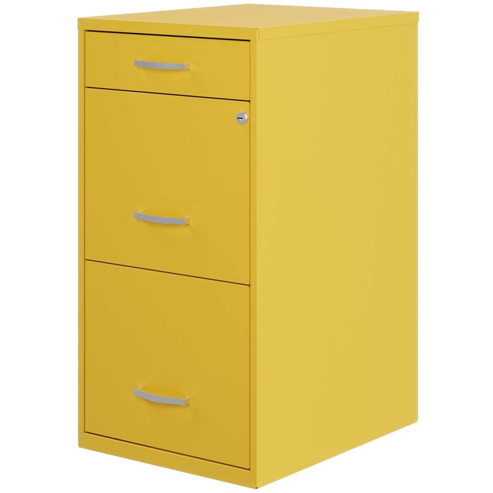 Realspace SOHO Organizer 18inD Vertical 3-Drawer File Cabinet, Gold