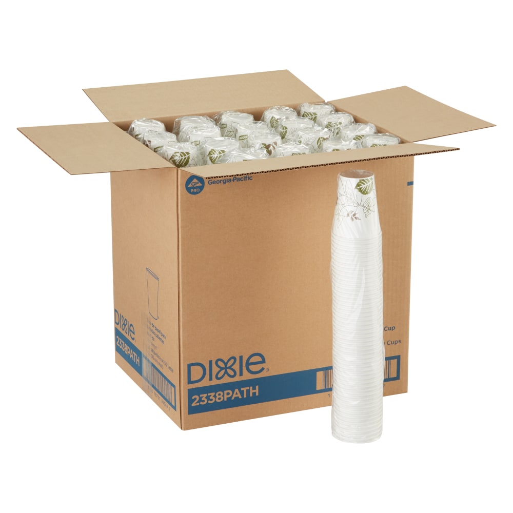 Dixie Paper Hot Cups, 8 Oz, White, Carton Of 1,000 Cups