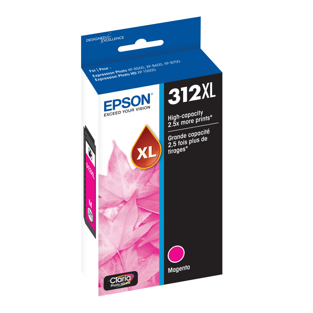 Epson 312XL Claria Photo Magenta High-Yield Ink Cartridge,T312XL320-S