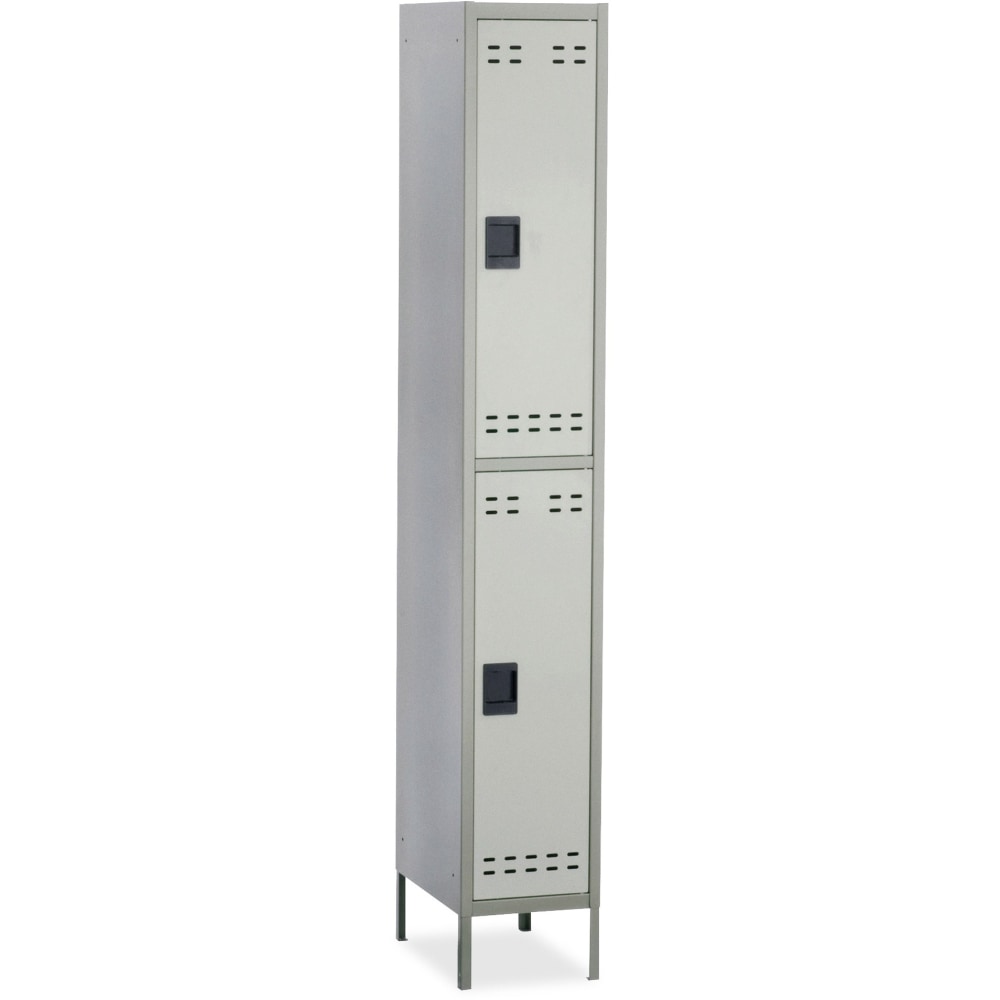 Safco Double-Tier Two-Tone Locker With Legs, 78inH x 18inW x 12inD, Gray