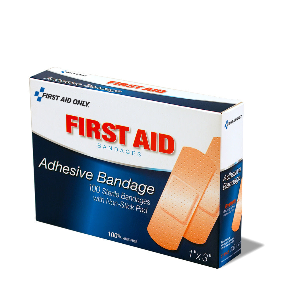 PhysiciansCare First Aid Plastic Bandages, 1in x 3in, Box Of 100