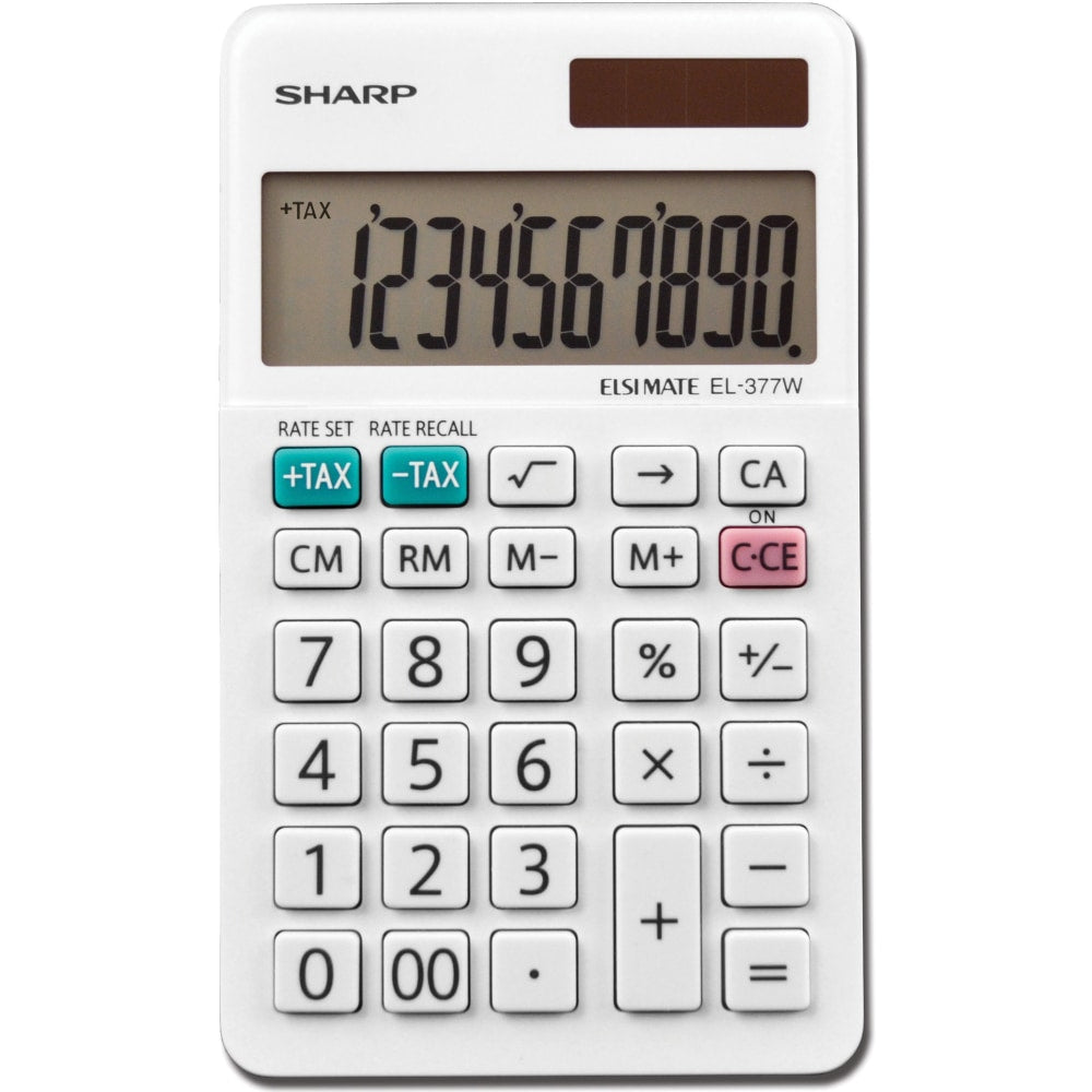 Sharp White Series Handheld Calculator, EL-377WB