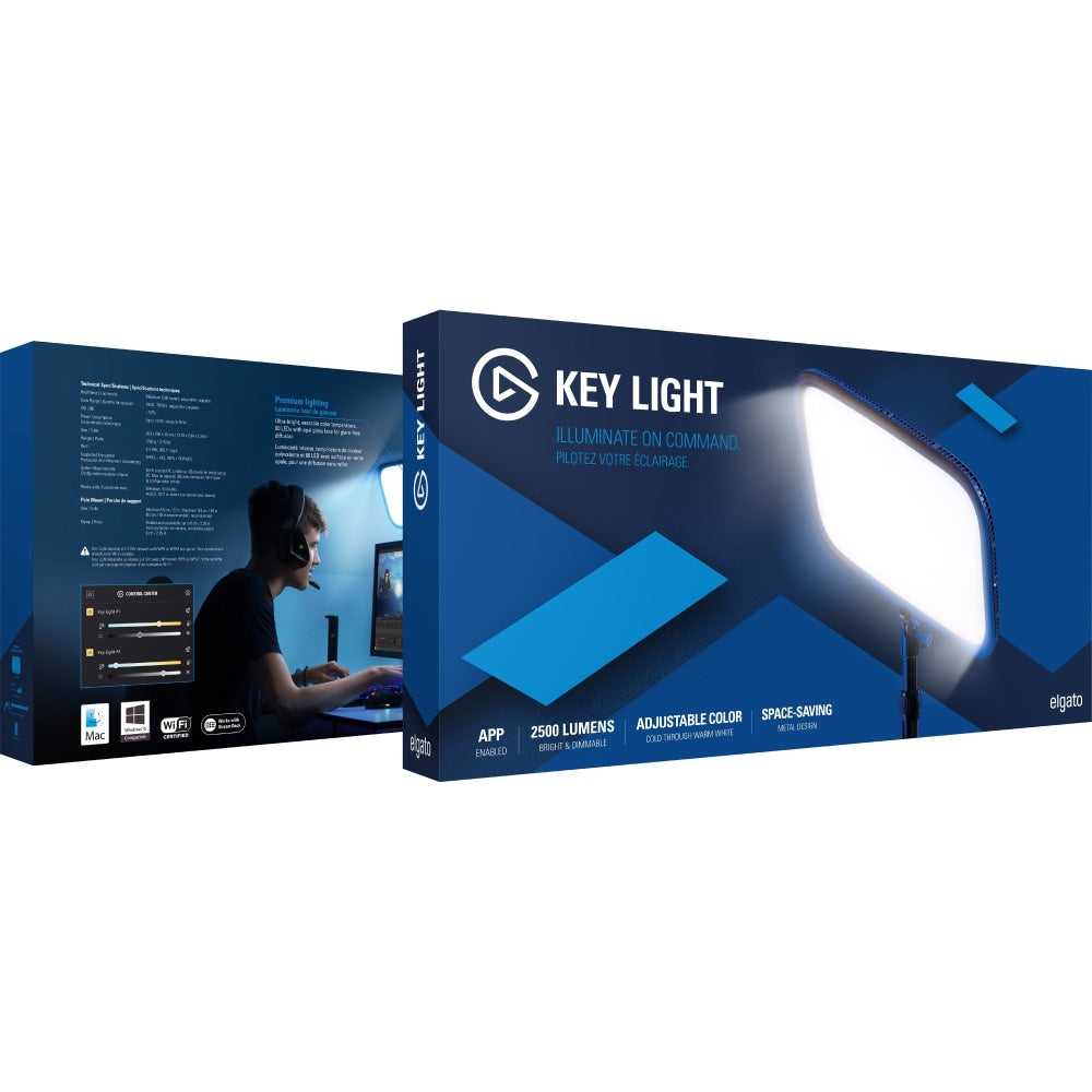 Corsair Spot Light - 9.8in Height - 13.8in Width - LED Bulb - 2500 lm Lumens - Desk Mountable, Floor-mountable, Wall Mountable - for Studio, Desk, Deck