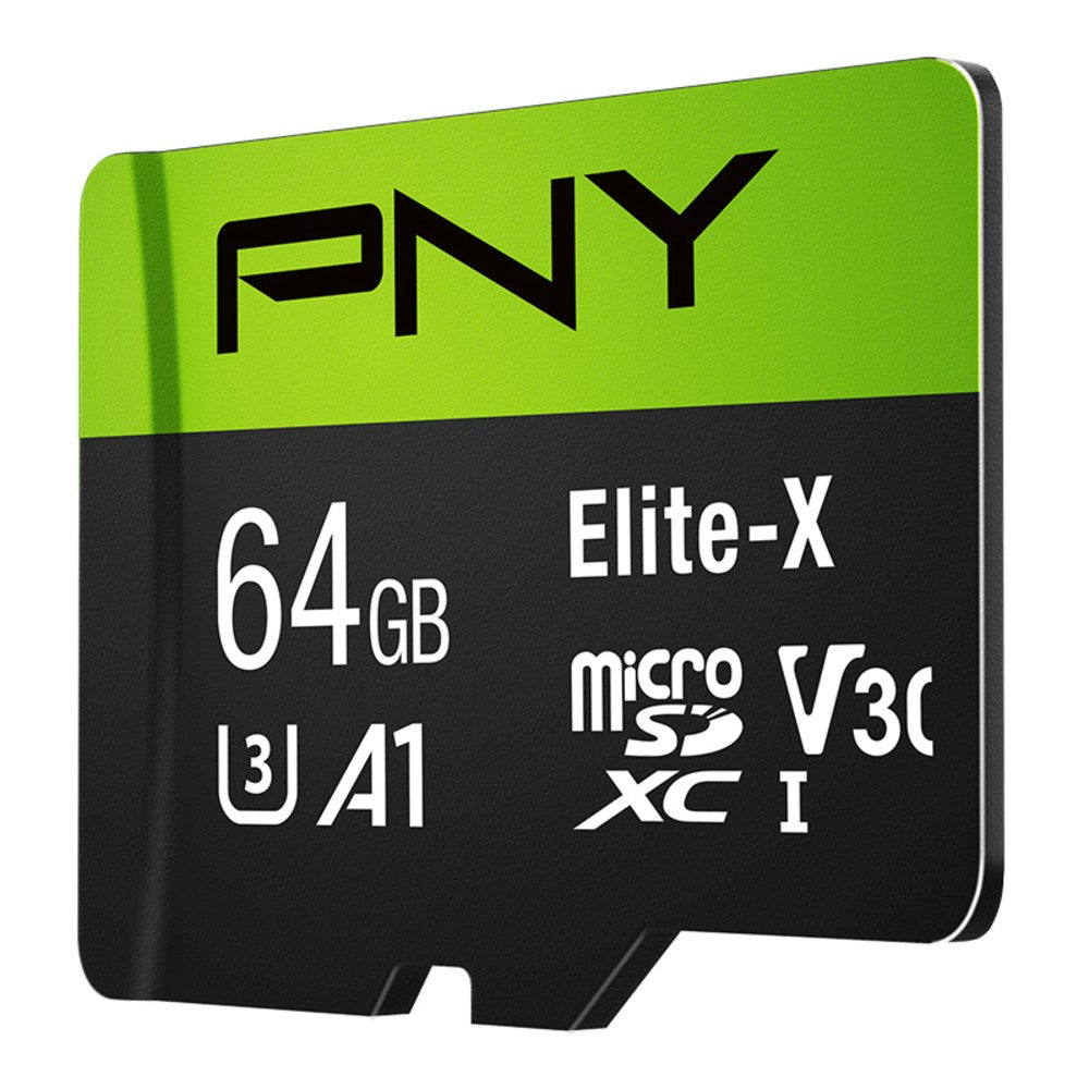 PNY 64GB Elite-X Class 10 U3 V30 microSDXC Flash Memory Card