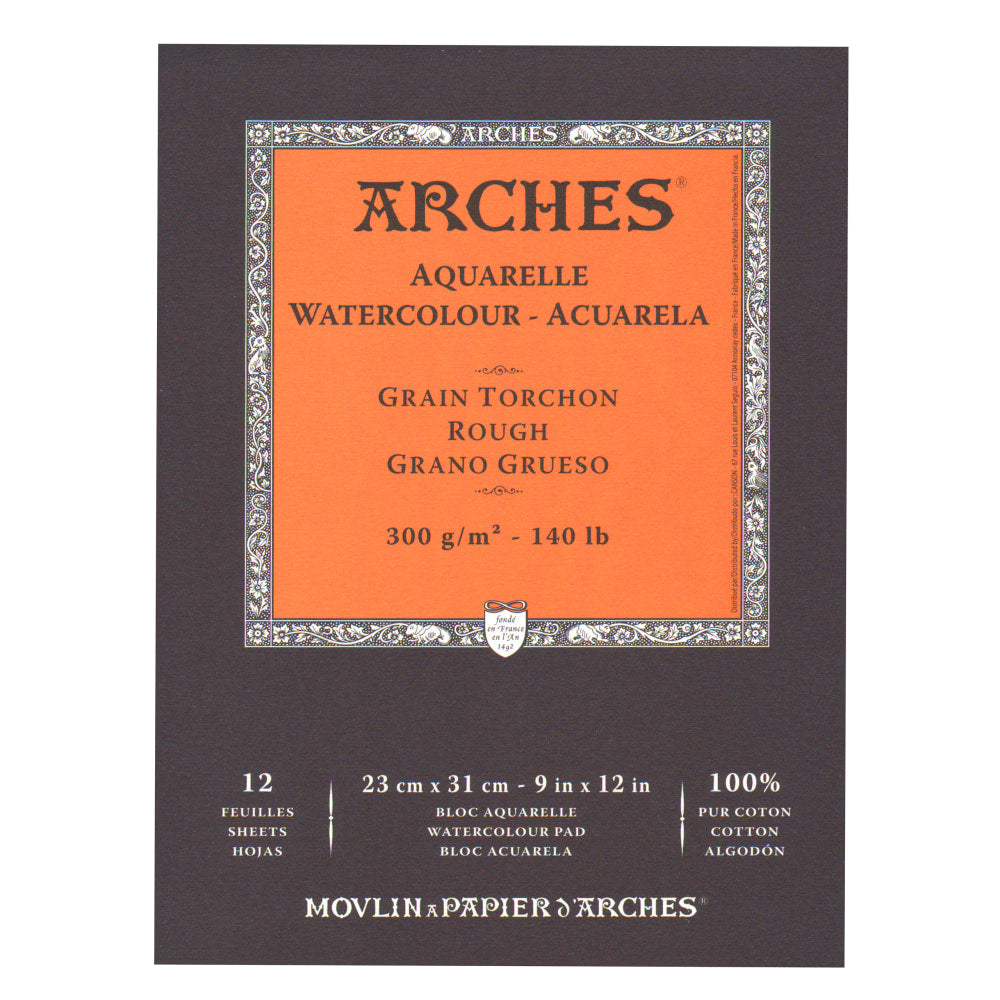 Arches Watercolor Pads, 9in x 12in, Rough, 140 Lb, White, Pack Of 2