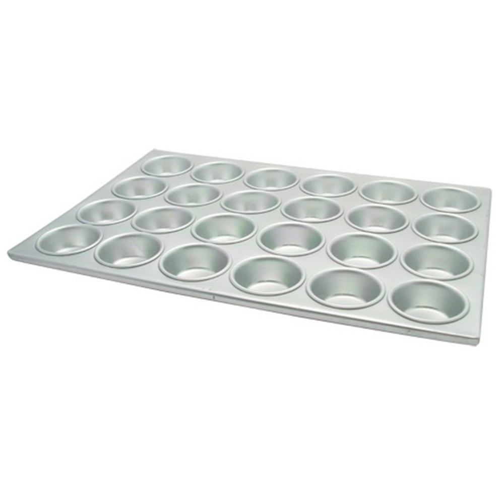 Winco 24-Cup Aluminum Muffin Pan, 2-3/4in Holes, Silver