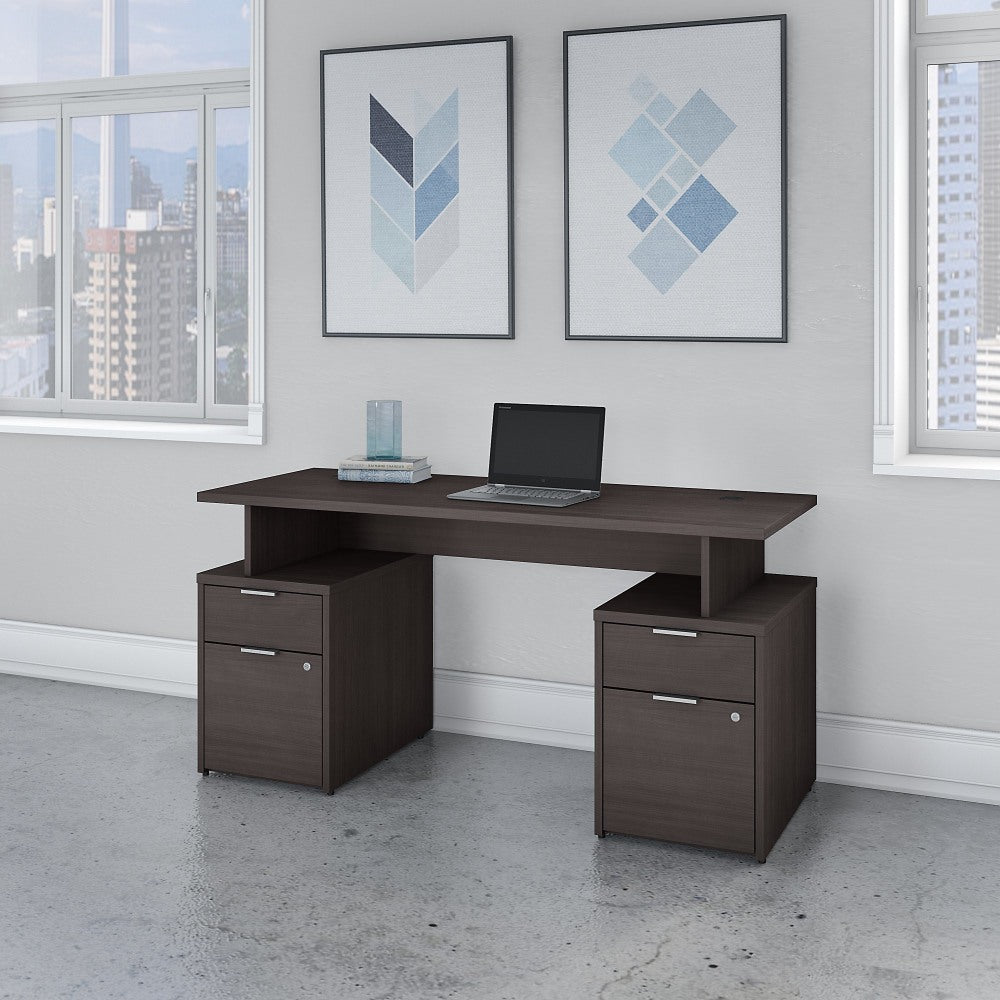 Bush Business Furniture Jamestown 60inW Computer Desk With 4 Drawers, Storm Gray, Standard Delivery