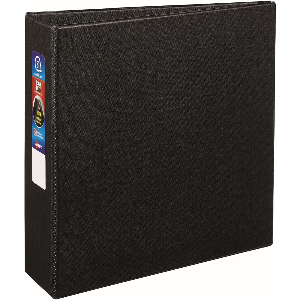 Avery Heavy-Duty 3-Ring Binder With Locking One-Touch EZD Rings, 3in D-Rings, Black