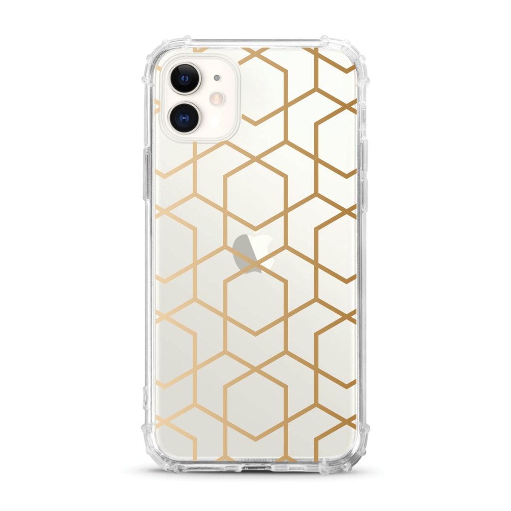 OTM Essentials Tough Edge Case For iPhone 11, Geometric Gold, OP-ACP-Z120A