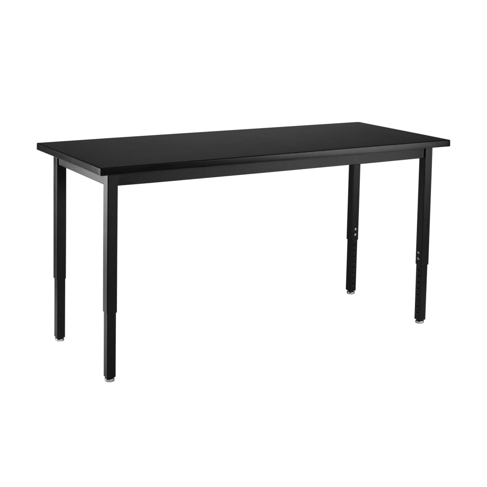 National Public Seating Heavy-Duty Steel Activity Table, 37-1/4inH x 24inW x 48inL, Black