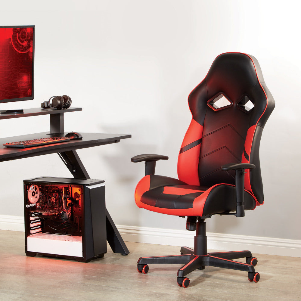 Office Star Vapor Gaming Chair, Black/Red