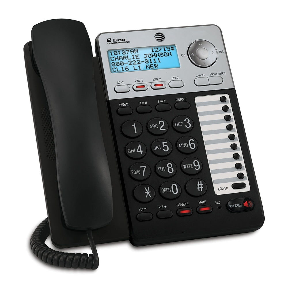 AT&T ML17929 2-Line Corded Phone with Caller ID/Call Waiting, Black