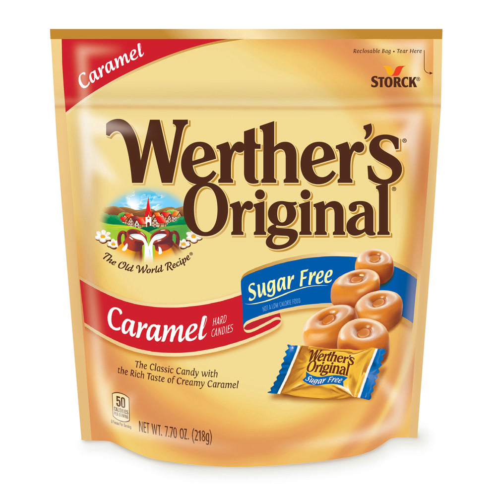 Werthers Original Sugar-Free Caramel Hard Candies, 7.7 Oz, Pack Of 2 Bags