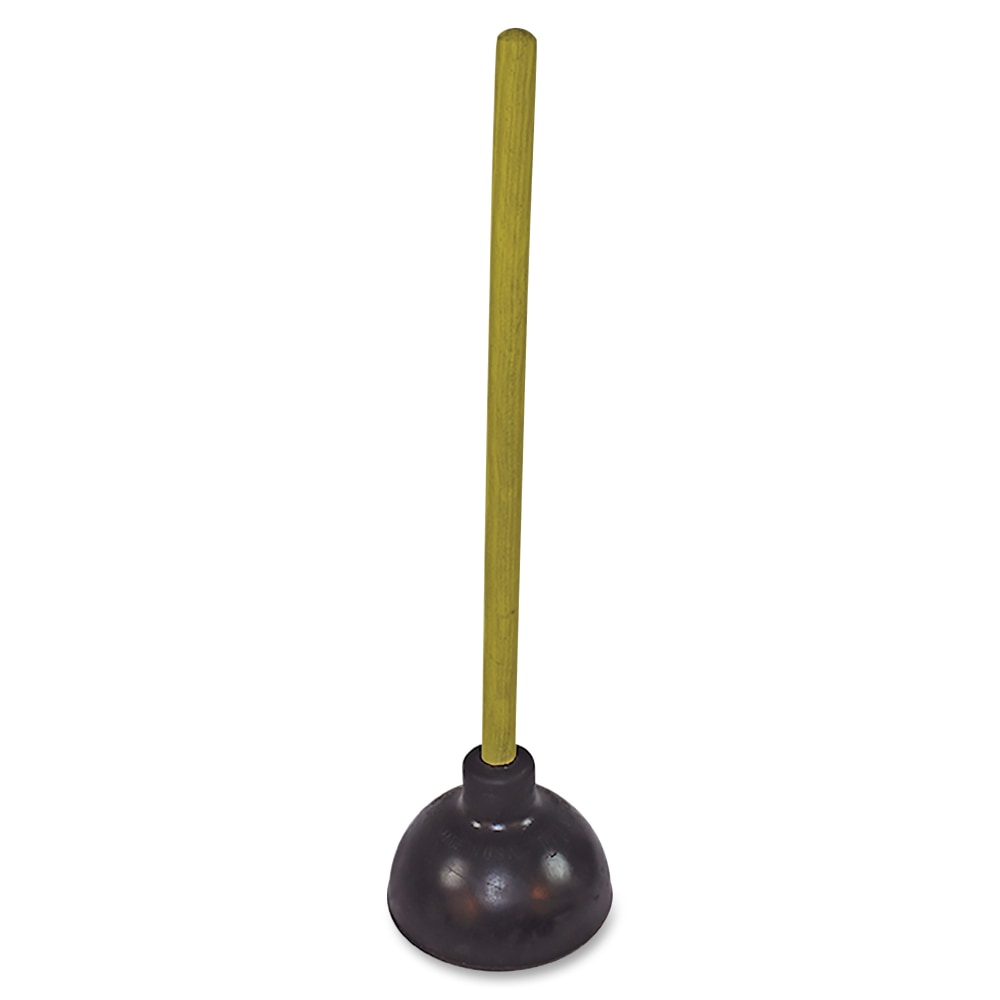 Genuine Joe Value Plus Plunger - 5.75in Cup Diameter - 23in Length - Yellow - Drain, Toilet, Pipe