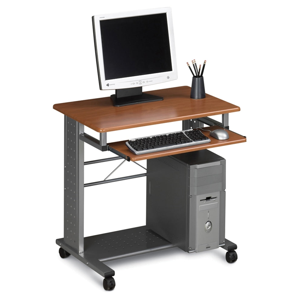 Eastwinds Empire Mobile PC Workstation, 29-3/4inH x 23-1/2inW x 29-3/4inD, Medium Cherry/Metallic Gray