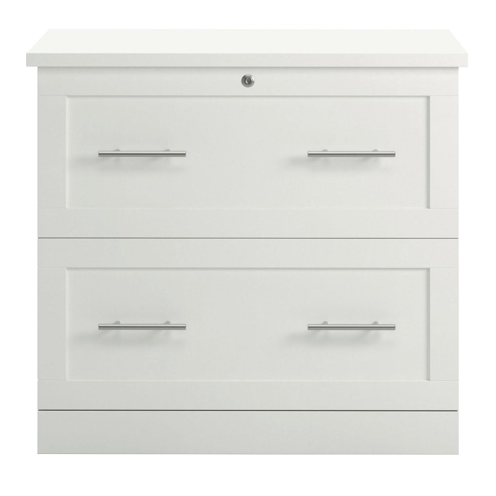 Realspace 29-7/16inW x 18-1/2inD Lateral 2-Drawer File Cabinet, White