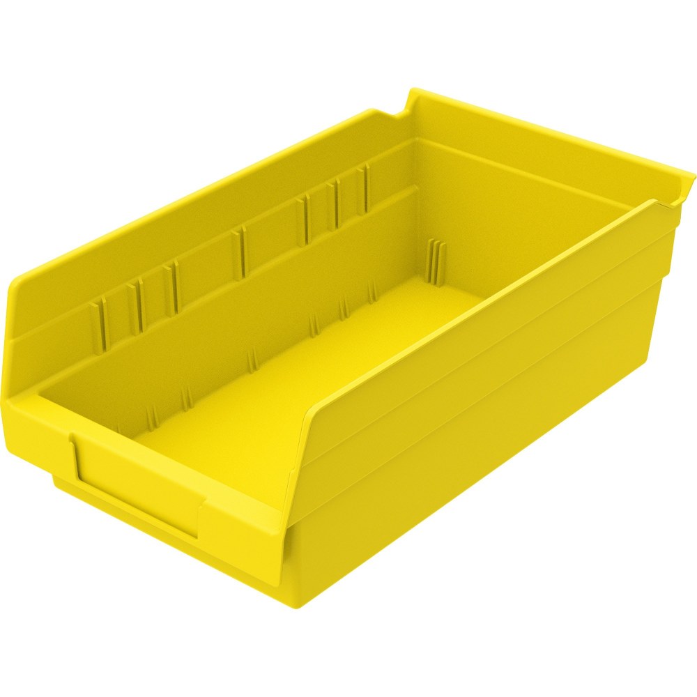 Akro-Mils Grease/Oil Resistant Shelf Bin, Small Size, 4in x 6 5/8in x 11 5/8in, Yellow